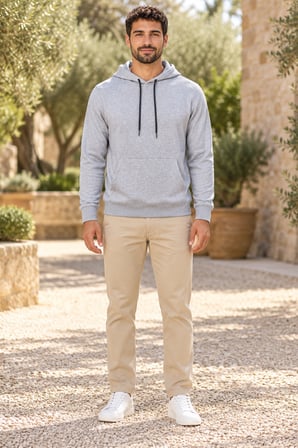 Asmedo Erkek Sweatshirt - Pamuklu Cepli, Kapüşonlu, 3 İplik, İplik Penye içi Pamuk Şardonlu