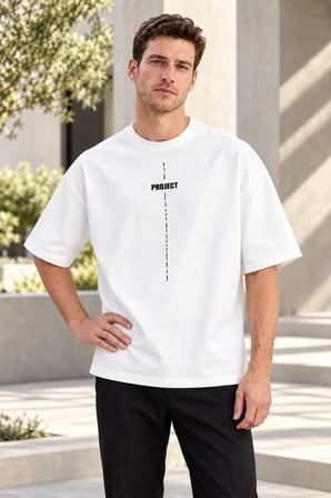 Asmedo T-Shirt - Erkek Regular Fit Tişört - Baskılı Rahat Kalıp, Kısa Kollu, Bisiklet Yaka, Penye
