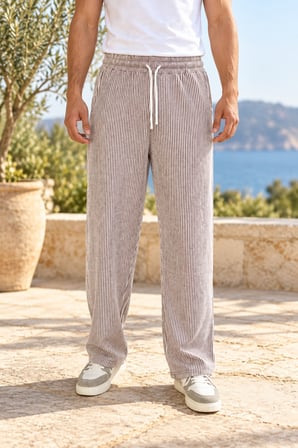 Asmedo Erkek Pantolon - Su Yolu Çizgili Cepli