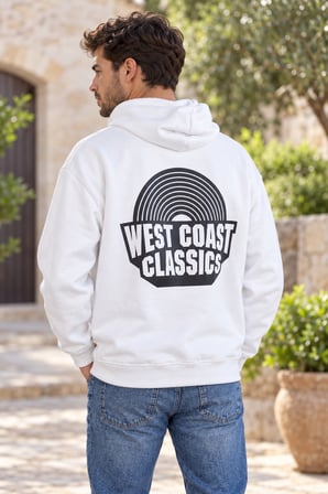 Asmedo Erkek Sweatshirt - Pamuklu Baskılı, Kapüşonlu, Kanguru Cepli, 3 İplik