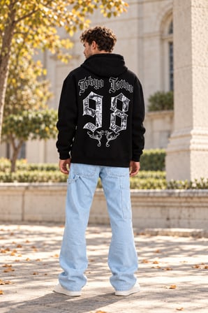 Asmedo Erkek Sweatshirt - 98 Baskılı Pamuklu, Kapüşonlu, 3 İplik