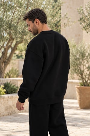 Asmedo Erkek Sweatshirt - Pamuklu Kışlık, Uzun Kollu, Bisiklet Yaka, 3 İplik