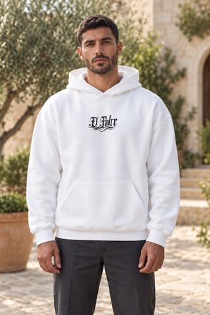 Asmedo Erkek Sweatshirt - Pamuklu Baskılı, Kapüşonlu, Kanguru Cepli, 3 İplik