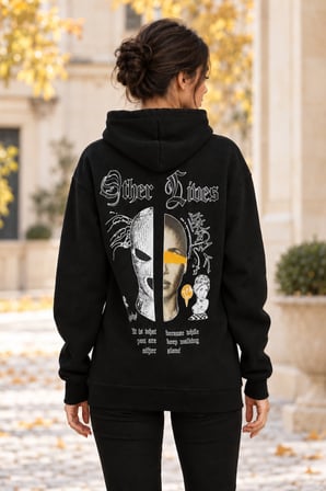 Asmedo Kadın Oversize Sweatshirt - Cepli Baskılı Pamuklu, Kapüşonlu, 3 İplik