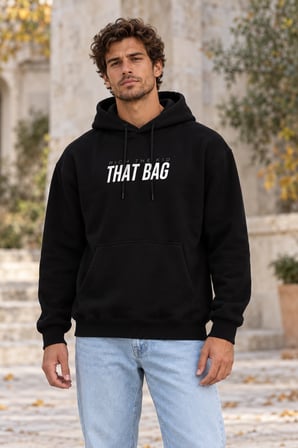 Asmedo Erkek Oversize Sweatshirt - Pamuklu Baskılı Cepli, Kapüşonlu, 3 İplik