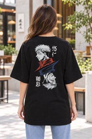 Asmedo T-Shirt - Kadın Oversize Tişört - Yazlık Baskılı, Kısa Kollu, Bisiklet Yaka, İki İplik