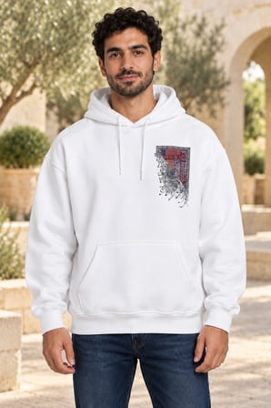 Asmedo Erkek Sweatshirt - Pamuklu Baskılı, Kapüşonlu, Kanguru Cepli, 3 İplik