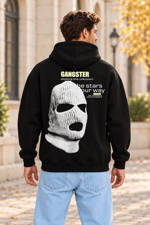 Asmedo Erkek Sweatshirt - Baskılı Pamuklu, Kapüşonlu, 3 İplik