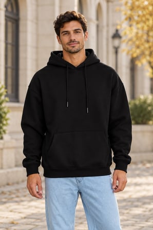 Asmedo Erkek Sweatshirt - Pamuklu, Kapüşonlu, Kanguru Cepli, 3 İplik