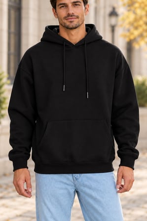Asmedo Erkek Sweatshirt - Pamuklu, Kapüşonlu, Kanguru Cepli, 3 İplik