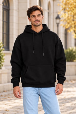 Asmedo Erkek Sweatshirt - Pamuklu, Kapüşonlu, Kanguru Cepli, 3 İplik
