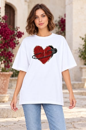 Asmedo T-Shirt - Kadın Tişört - Baskılı, Kısa Kollu, Bisiklet Yaka, Penye