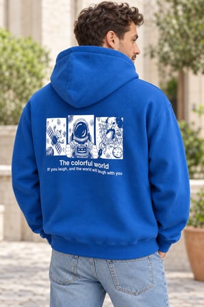 Asmedo Erkek Sweatshirt - Baskılı Cepli Pamuklu, Kapüşonlu, 3 İplik