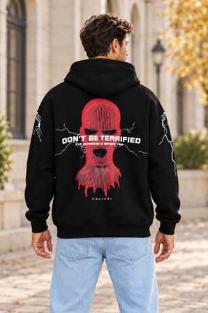 Asmedo Erkek Oversize Sweatshirt - Pamuklu Baskılı Cepli, Kapüşonlu, 3 İplik