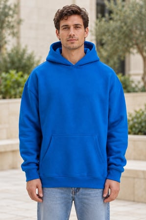 Asmedo Erkek Sweatshirt - Baskılı Cepli Pamuklu, Kapüşonlu, 3 İplik