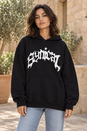Asmedo Kadın Sweatshirt - Pamuklu Baskılı, Kapüşonlu, Kanguru Cepli, 3 İplik