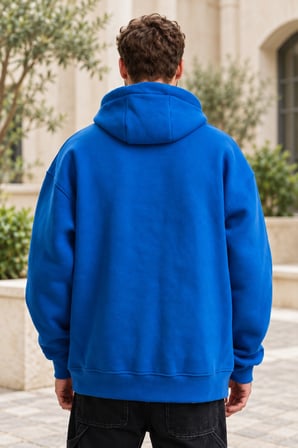 Asmedo Erkek Oversize Sweatshirt - Pamuklu, Kapüşonlu, Kanguru Cepli, 3 İplik