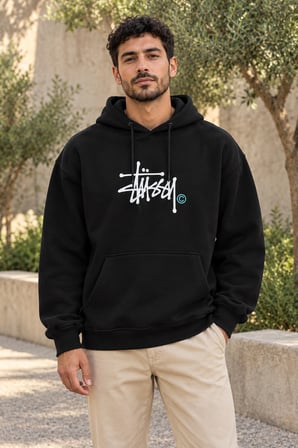 Asmedo Erkek Sweatshirt - Üç İplik Kapşonlu Baskılı, Üç İplik İçi Pamuklu