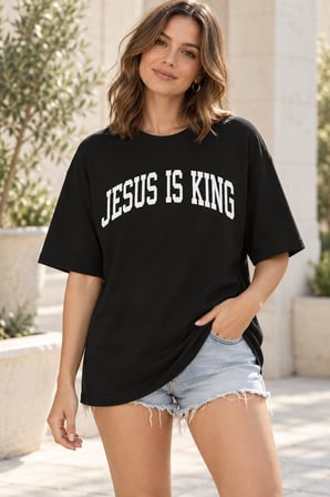 Asmedo T-Shirt - Kadın Oversize Tişört - Baskılı Rahat Kalıp, Kısa Kollu, Bisiklet Yaka, Pamuk Cotto