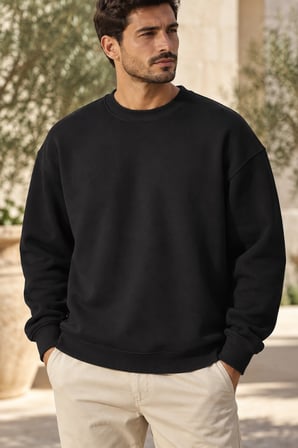 Asmedo Erkek Sweatshirt - Pamuklu Basic, Bisiklet Yaka, 3 İplik