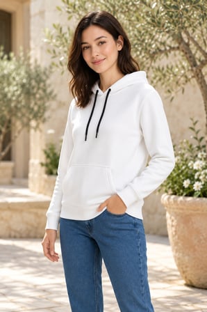 Asmedo Kadın Oversize Sweatshirt - Pamuklu, Kapüşonlu, Kanguru Cepli, 3 İplik