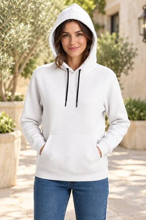 Asmedo Kadın Oversize Sweatshirt - Pamuklu, Kapüşonlu, Kanguru Cepli, 3 İplik