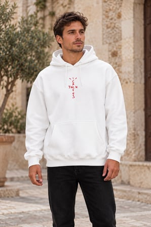 Asmedo Erkek Sweatshirt - Kordonlu Arka Maske Kordon Saçlı, Kapüşonlu, İplik İçi Pamuklu