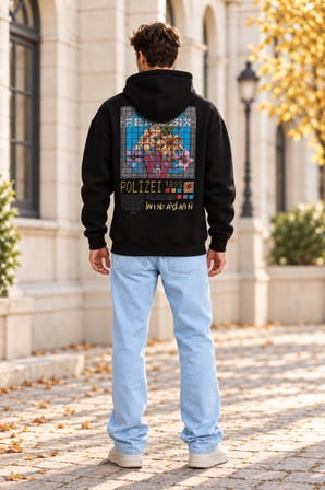 Asmedo Erkek Oversize Sweatshirt - Pamuklu Baskılı Cepli, Kapüşonlu, 3 İplik