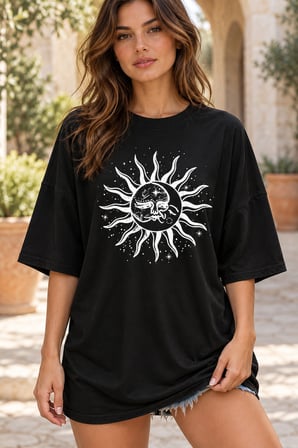 Asmedo T-Shirt - Kadın Regular Fit Tişört - Baskılı Rahat Kalıp, Kısa Kollu, Bisiklet Yaka, Pamuk Co