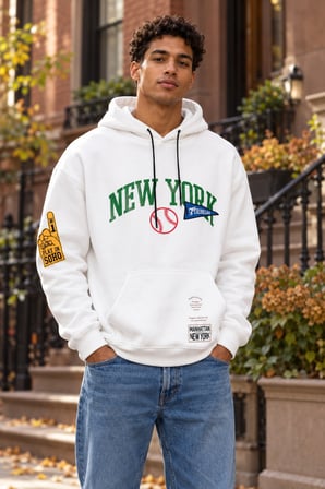 Asmedo Erkek Oversize Sweatshirt - Pamuklu Baskılı Cepli, Kapüşonlu, 3 İplik