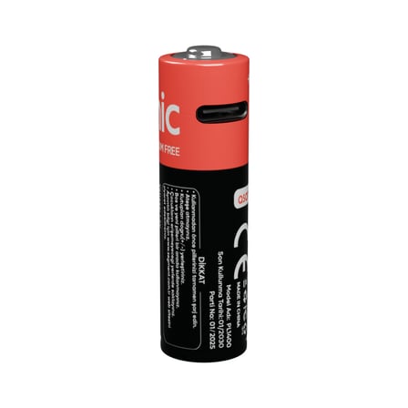 ASONIC PL1400, AA, Şarjlı Pil, 1.5Volt, 1400mAh/2600mwh, Type-C ile Kolay Şarj,  2 li Paket (USB To Type-C Kablo Hediye)