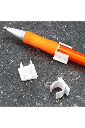 Yapışkanlı Kalem Tutucu (9-10 mm Kalemler İçin Kısa Tip) Beyaz 500 Adet