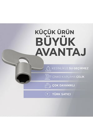 Radyatör Purjör Anahtarı – Petek Havlupan Hava Alma ve Purjör Açma Kapama Anahtarı (10 Adet)