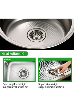 Çöpmak 2 Adet Mutfak Lavabo Sifon Gideri Paslanmaz Metal Tıpa Süzgeci 8 cm – Dayanıklı ve Uyumlu