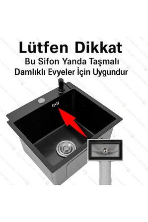 Çöpmak Evye Sifonu Yandan Taşmalı 32 Çıkışlı 11 cm Çap Koku Önleyici ve Tıkanma Yapmayan