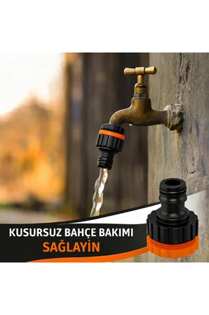 MUSLUK ADAPTÖRÜ 1/2'' - 3/4'' Bahçe Sulama Musluk Ucu Bağlantı Aparatı 2 Adet Universal Uyum