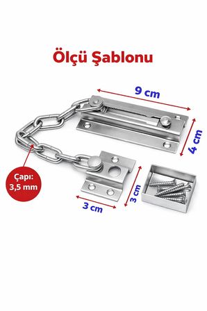 Sürgülü Kapı Kilidi Demir Pencere Emniyet Zinciri Çelik Kapı Güvenlik Kilidi Dayanıklı Metal