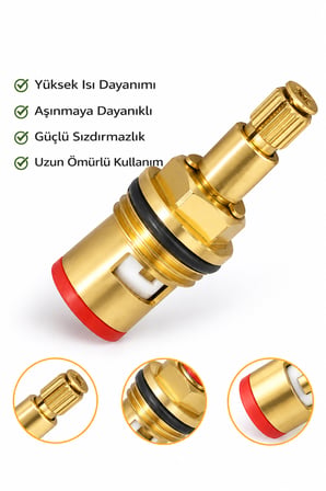 2 Adet Aç Kapa Musluk Salmastrası Pirinç Gövde Sızdırmaz Conta Standart Yerli Musluk Uyumlu