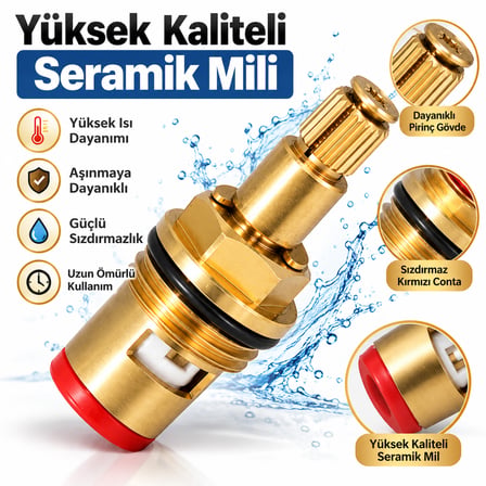 2 Adet Aç Kapa Musluk Salmastrası Pirinç Gövde Sızdırmaz Conta Standart Yerli Musluk Uyumlu