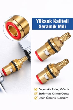 2 Adet Aç Kapa Musluk Salmastrası Pirinç Gövde Sızdırmaz Conta Standart Yerli Musluk Uyumlu