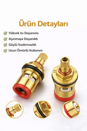 2 Adet Aç Kapa Ara Musluk Taharet Musluğu İç Salmastra Pirinç Gövde Sızdırmaz Conta