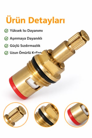 Salmastra Musluk İçi Aç Kapa Seramik Milli Pirinç Gövde Musluk Kartuşu Yedek Parça Dayanıklı