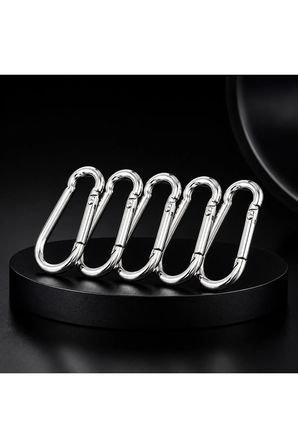 5 Adet Metal Karabina Kancası Seti – Yaylı Kilitli Çok Amaçlı Bağlantı ve Askı Aparatı
