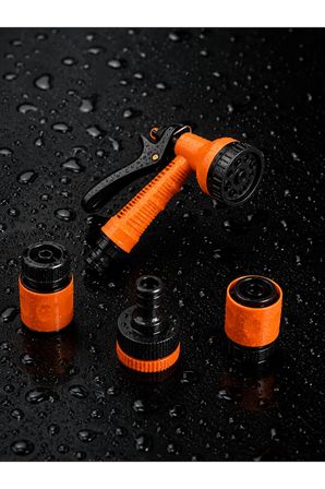Otomatik 5 Fonksiyonlu Tetikli Bahçe Sulama Tabancası 4'lü Set 1/2" – Musluk Adaptörü + 2 Adet Jak Girişi | Bahçe, Araç ve Temizlik İçin