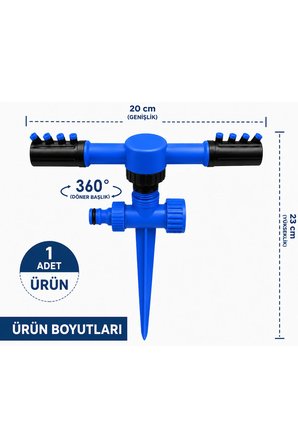 Otomatik Dönerli 2'li Sprink Bahçe Sulama Fıskiyesi 360° Döner Sprey Sulama Başlığı
