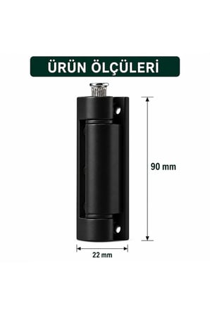 Pimapen Kapı Menteşesi Siyah 90 mm – PVC Kapı Menteşesi, Ayarlanabilir Metal Pim