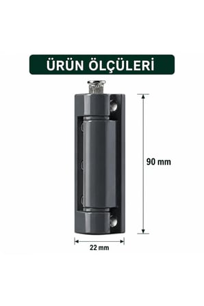 Pimapen Kapı Menteşesi Antrasit Siyah 90 mm – PVC Kapı Menteşesi, Ayarlanabilir Metal Pim