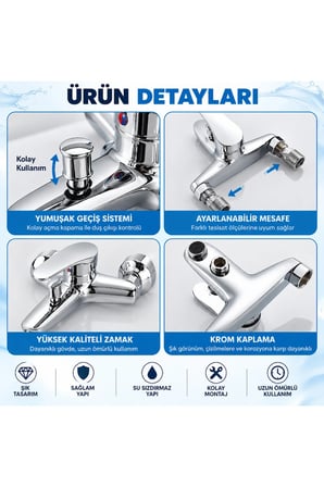 Pirinç Banyo Bataryası Paslanmaz Kararmaz –Duş Bataryası Banyo Musluğu