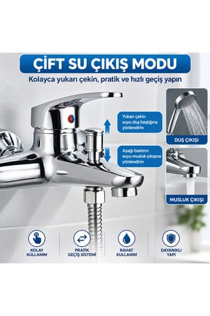 Pirinç Banyo Bataryası Paslanmaz Kararmaz –Duş Bataryası Banyo Musluğu