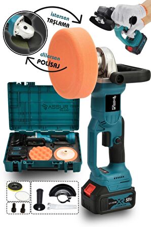 Jetta Power Tools Ultra Set Otomatik Başlık 58vf Şarjlı Taşlama ve Polisaj Makinası